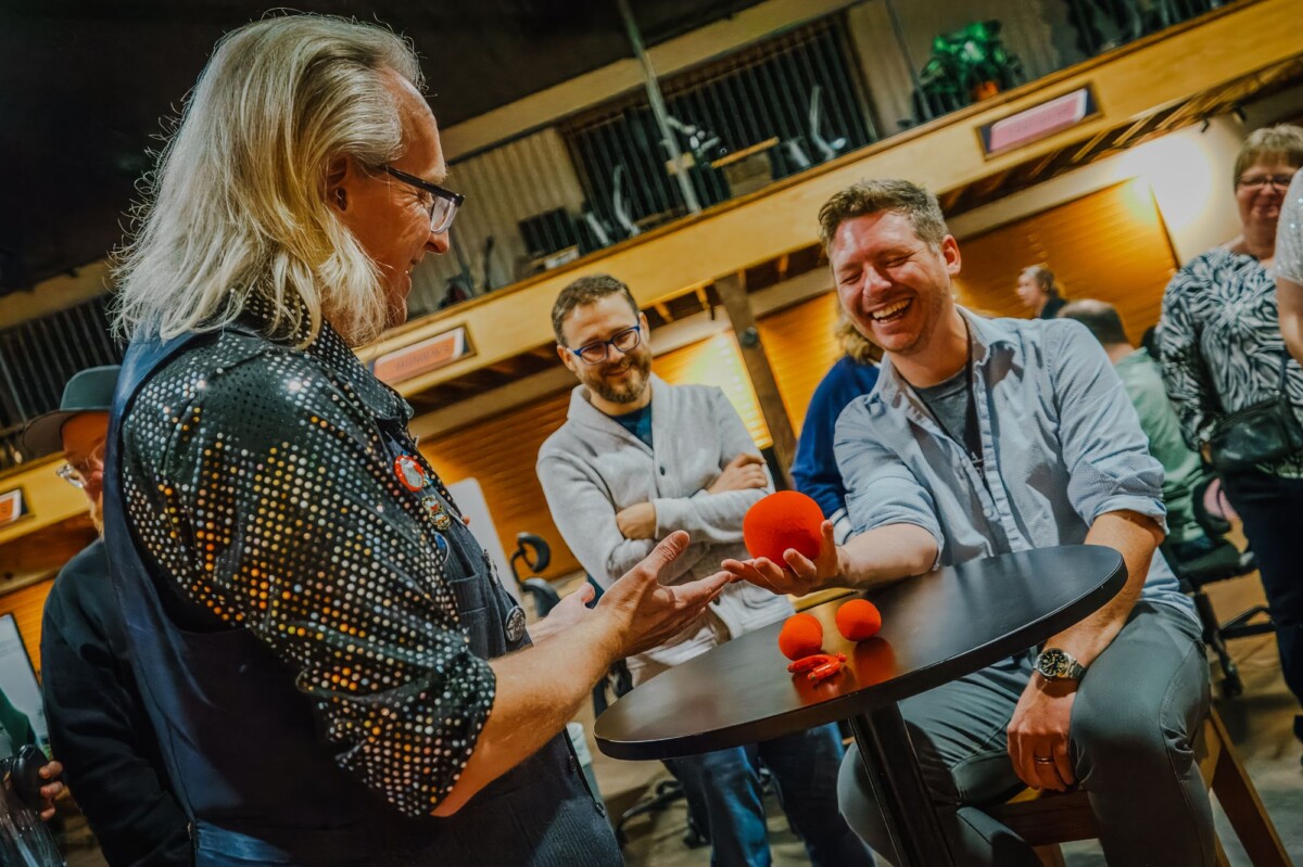 Close-up magic at a theatre event
